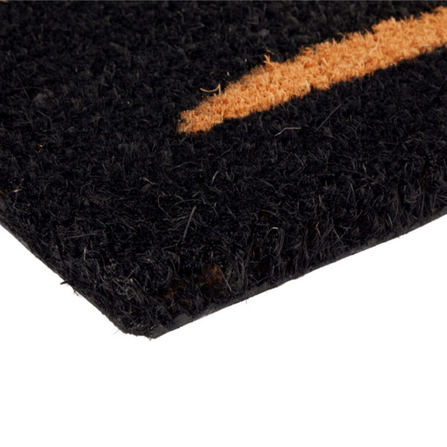Buddies Black and Natural PVC Backed Coir Doormat