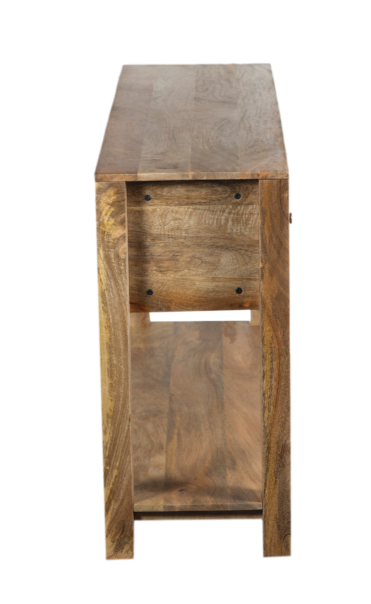 Byron Natural Mango Wood & Rattan Console Table with 3 Drawers - 150cm