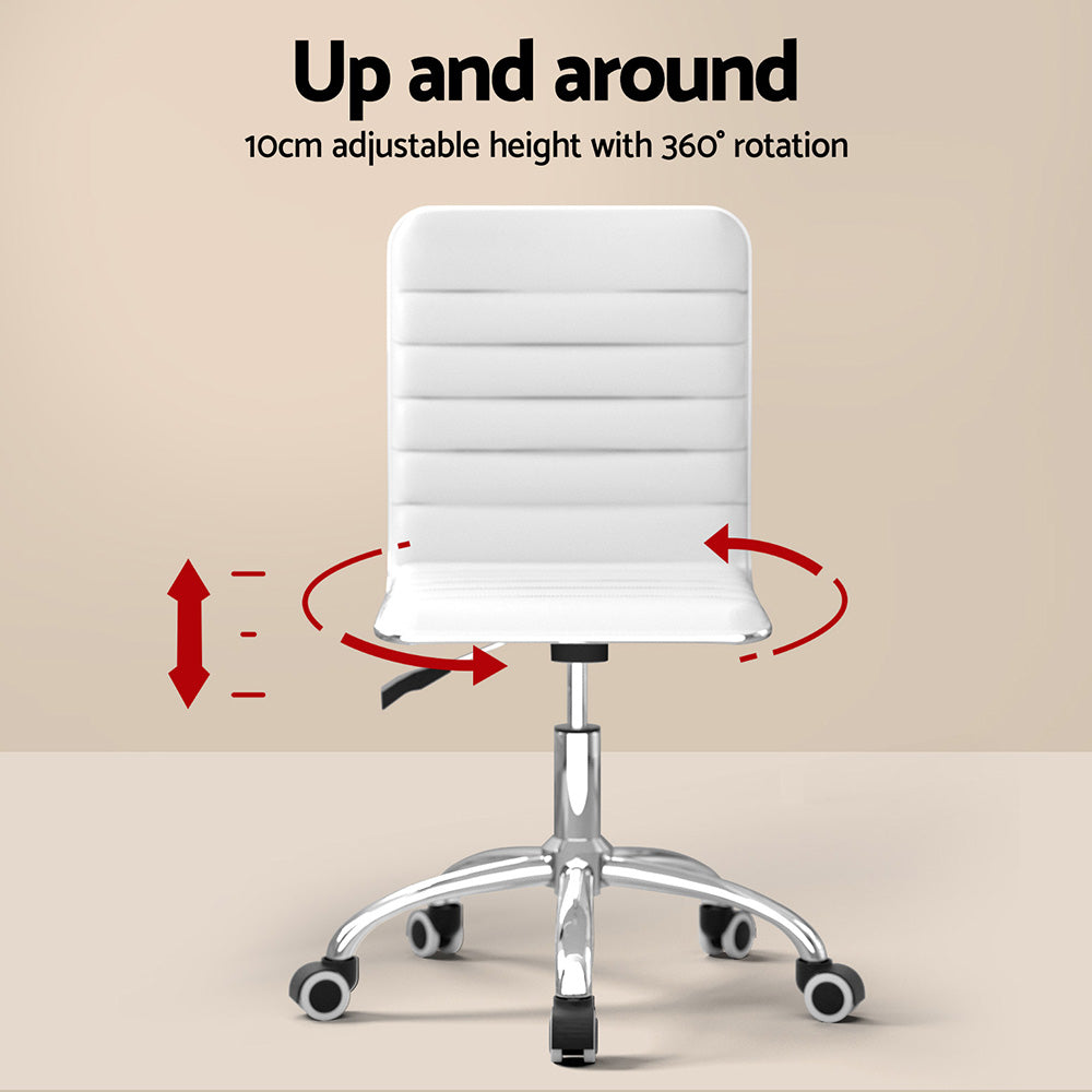 Artiss Computer Desk Office Chair Set PU Leather Wall Mount Foldable Table White