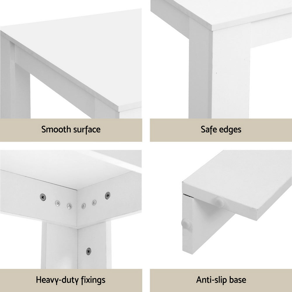1 Artiss Dining Table and 4 Chairs Set Rectangle White