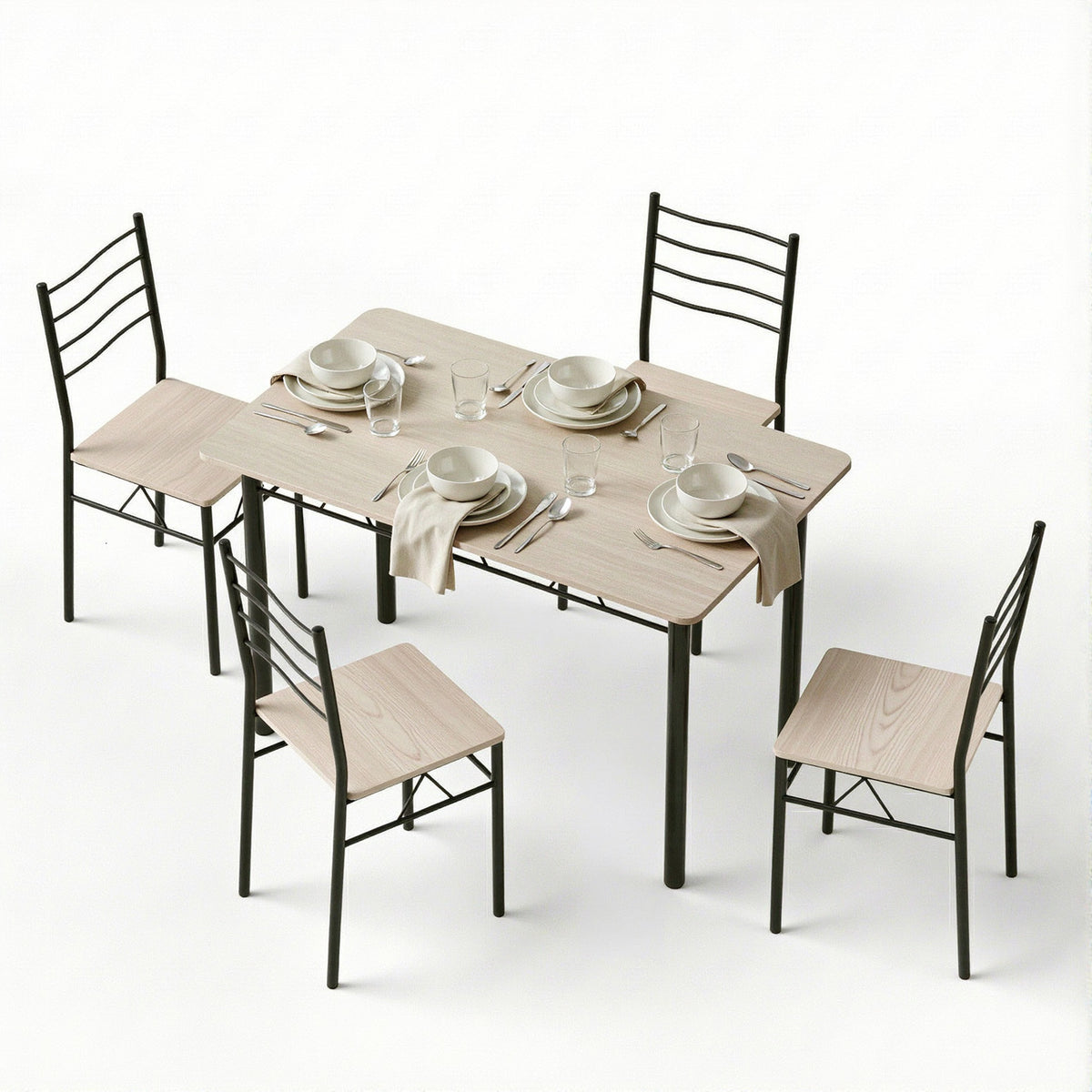 Artiss Dining Table and Chairs Set of 5 Compact Kitchen Furniture Modern Oak