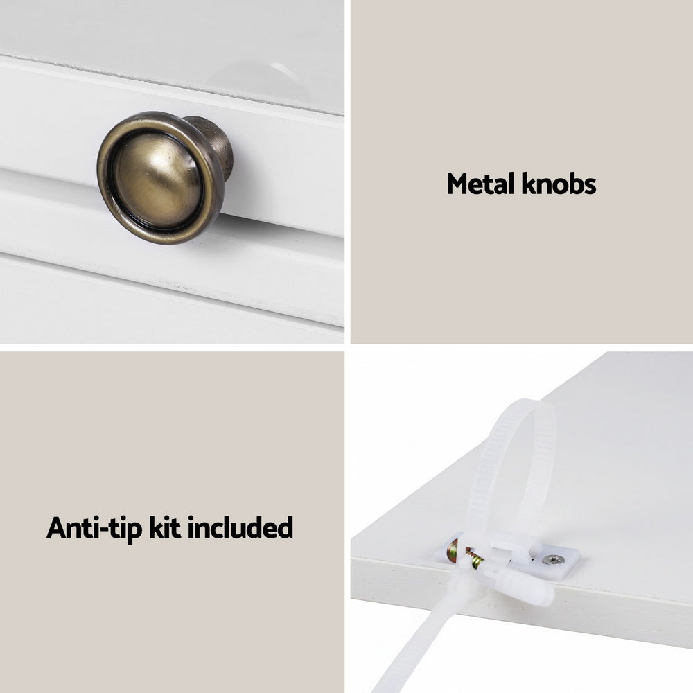 Artiss 5-Tier Display Cabinet Storage Bookshelf Clear Shelf White