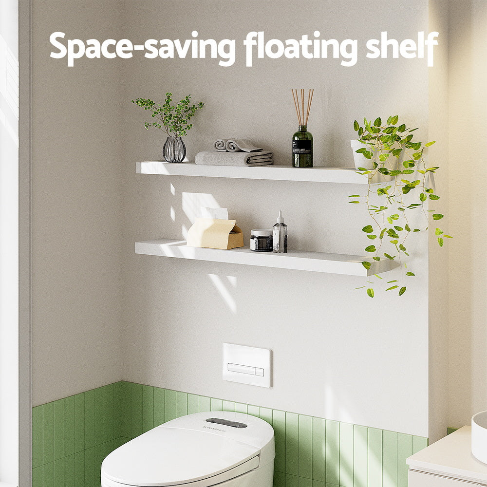 Artiss Floating Wall Shelf Set of 2 White 90CM