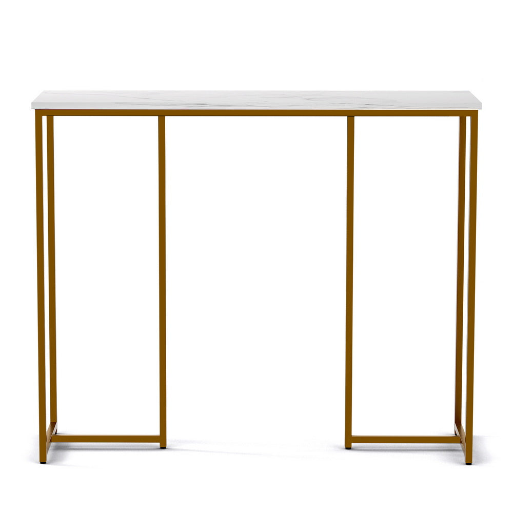 Artiss Console Table Marble Effect White&Gold
