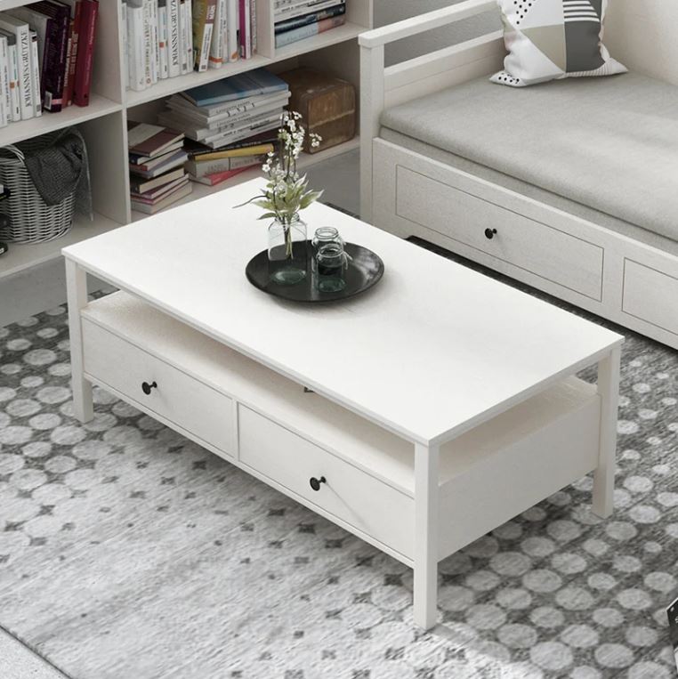 Floriana White 121cm Coffee Table with 2 Drawers
