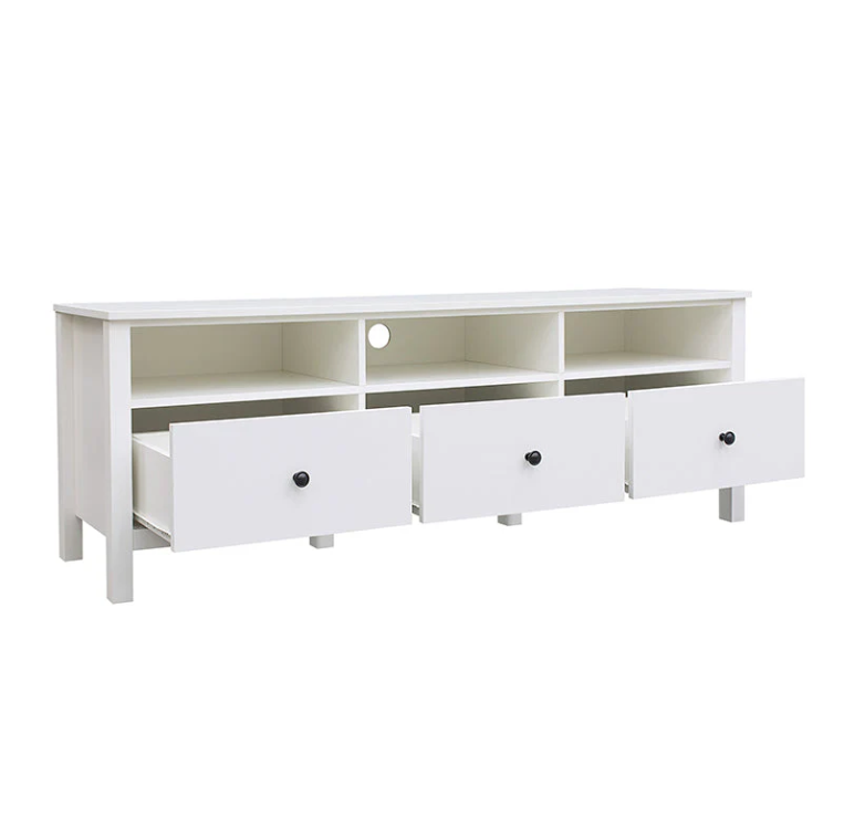 Floriana White TV Unit with 3 Drawers