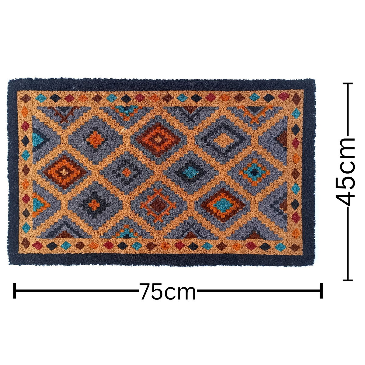 Kilim Multicolour PVC Backed Coir Doormat