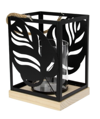 Leaf Design Metal Lantern 23cm