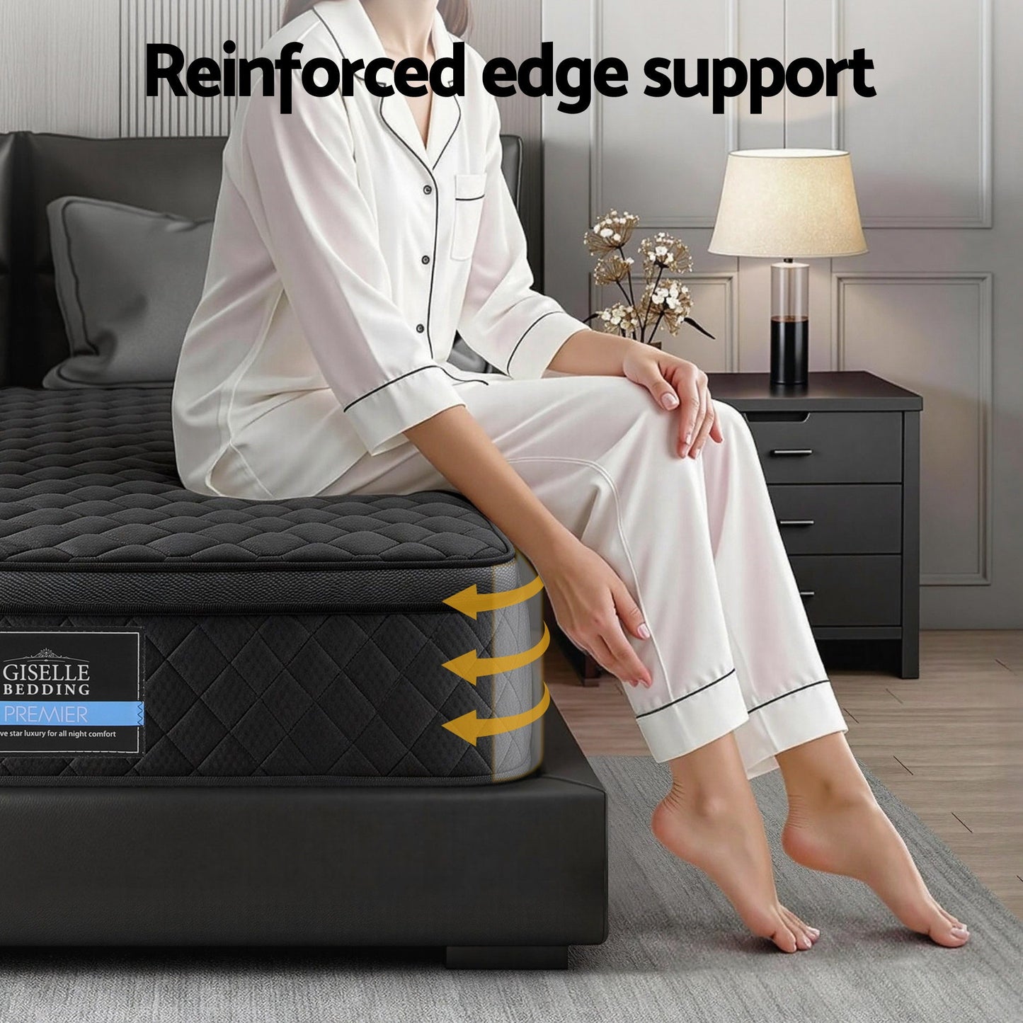 Giselle Bedding Mattress 34cm 5-Zone Pocket Spring Egg-crate Memory Foam King