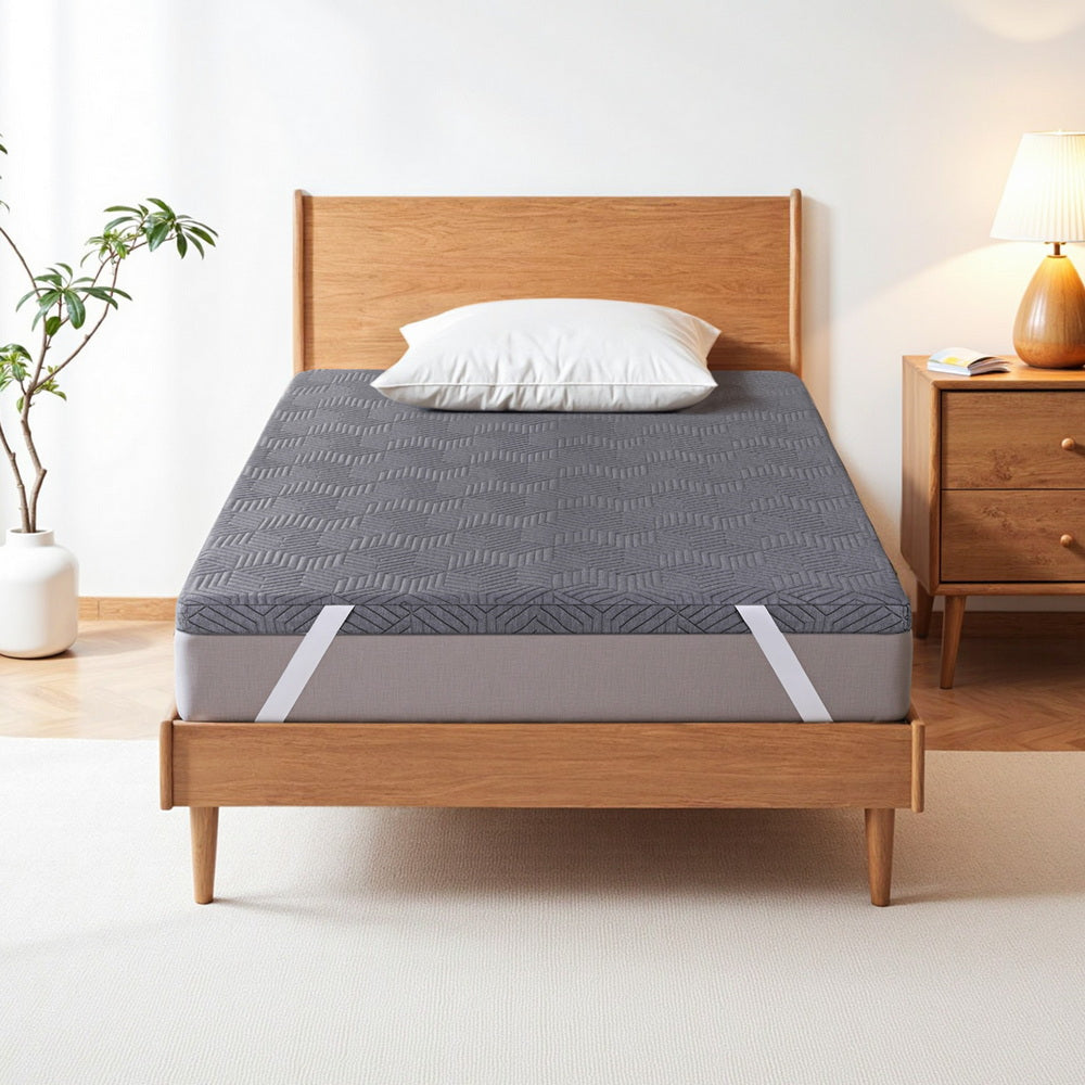 Giselle 8cm Memory Foam Mattress Topper Gel Dual Layer Foam Bamboo King Single