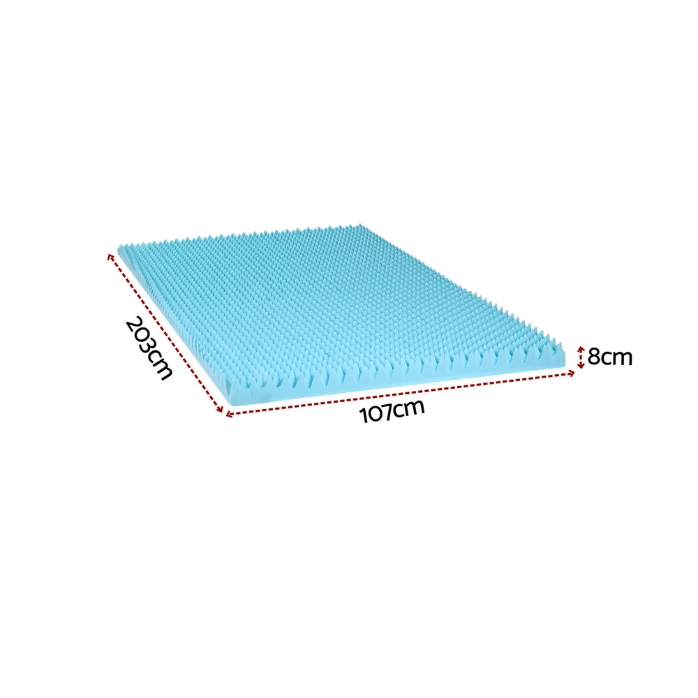Giselle 8cm Memory Foam Mattress Topper Gel Egg Crate Foam Bamboo King Single