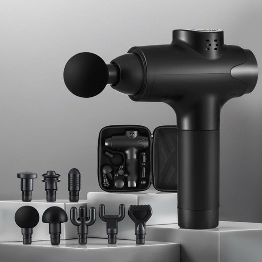 Everfit Massage Gun 30 Speed 8 Heads Vibration Muscle Massager Chargeable Black