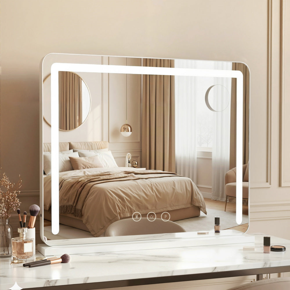 Embellir Makeup Mirror 60x50cm Hollywood Vanity with LED Light Tabletop White