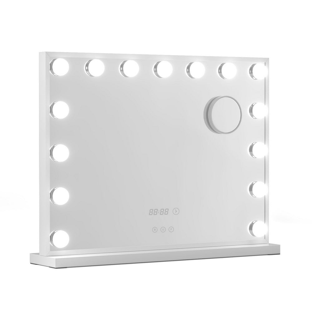 Embellir Makeup Mirror 58x45cm Hollywood Vanity with LED Light Tabletop White
