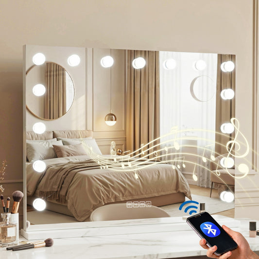 Embellir Bluetooth Makeup Mirror 80x58cm Hollywood Vanity with LED Light Wall