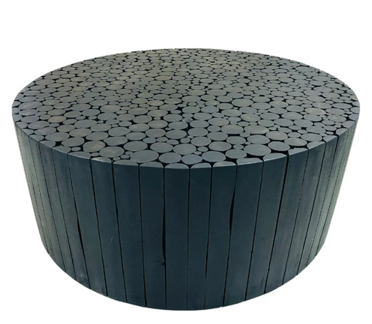 Musca Black Wooden Round Coffee Table