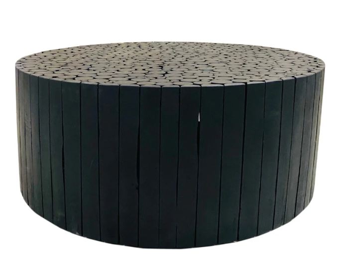 Musca Black Wooden Round Coffee Table