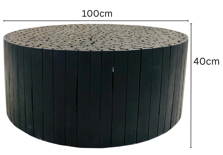 Musca Black Wooden Round Coffee Table
