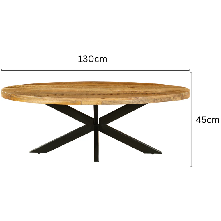 Nova Natural Finish Wooden Oval Coffee Table