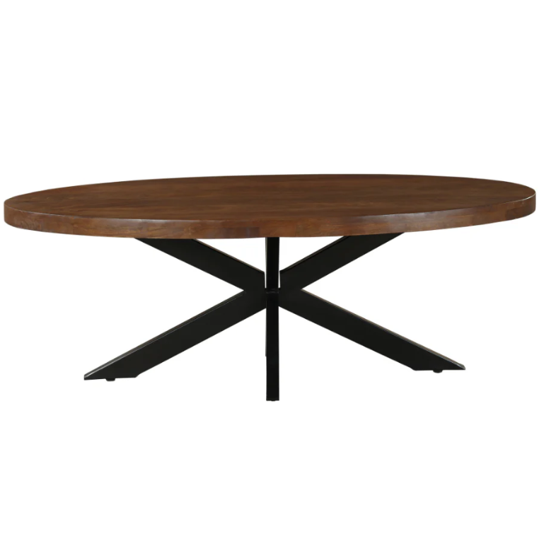 Nova Walnut Finish Wooden Oval Coffee Table