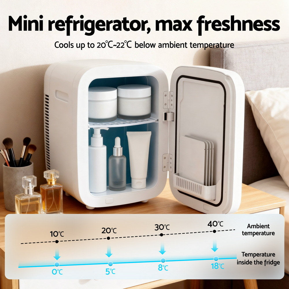 Glacio Mini Fridge Portable 22L White Electric Cooler Warmer Car Office 12V 220V