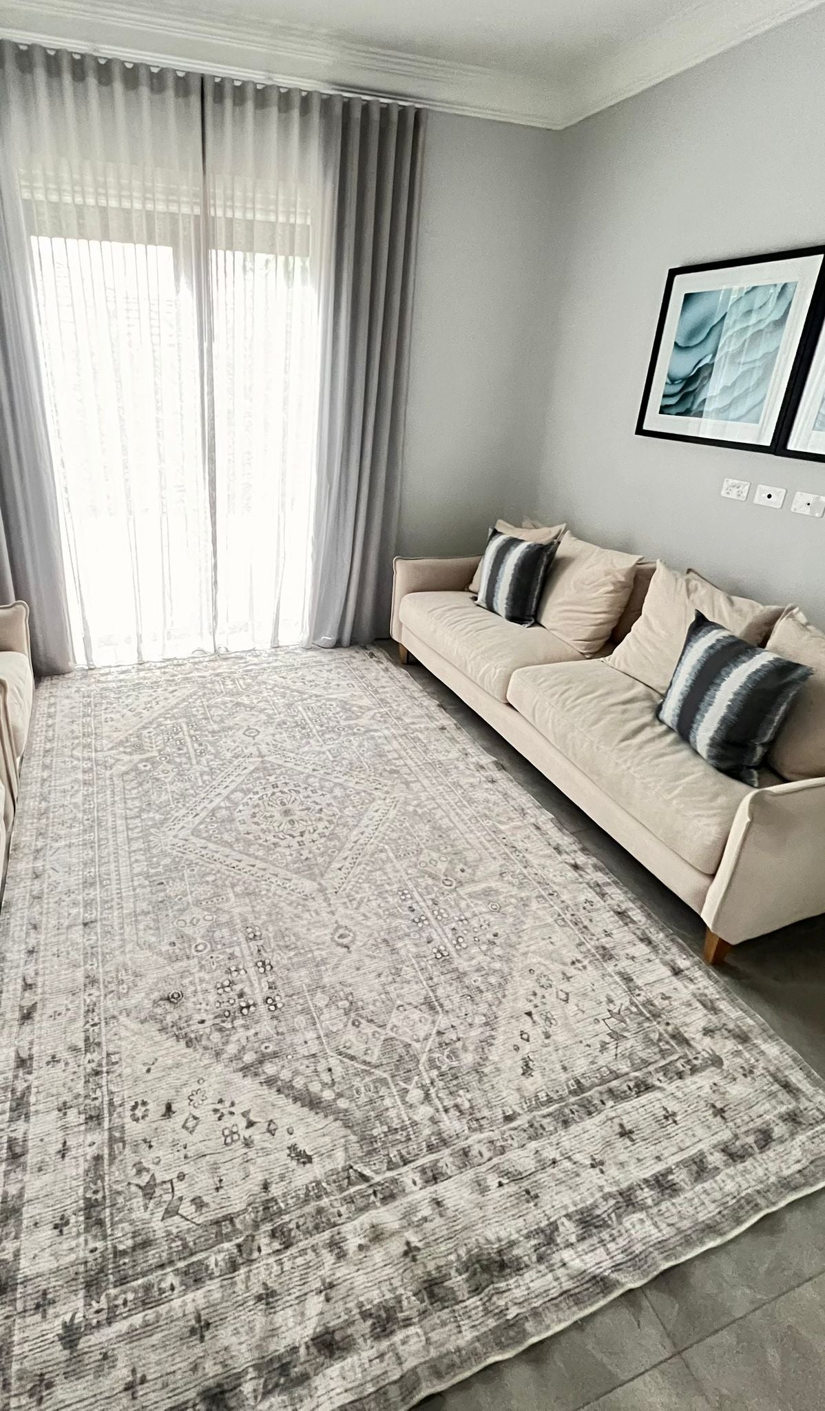 Lagos Grey Machine Washable Rug