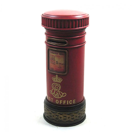 Red Post Box Metal Money Box