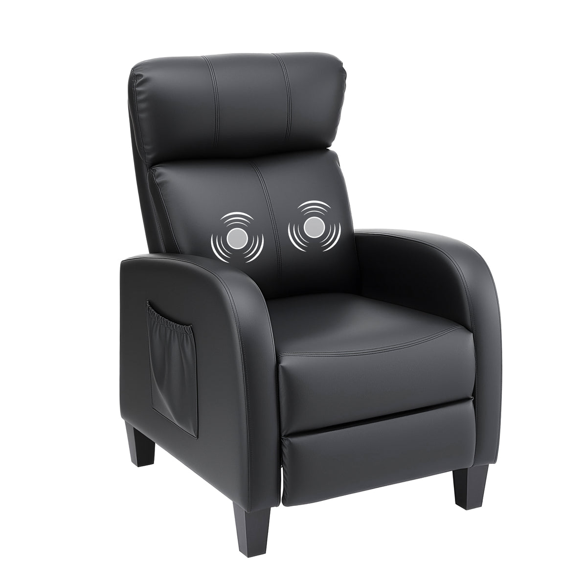 Artiss Massage Recliner Chair Small Recliner Sofa for Adults PU Leather Black