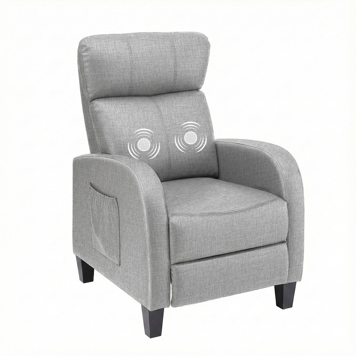 Artiss Massage Recliner Chair Small Recliner Sofa for Adults Fabric Grey