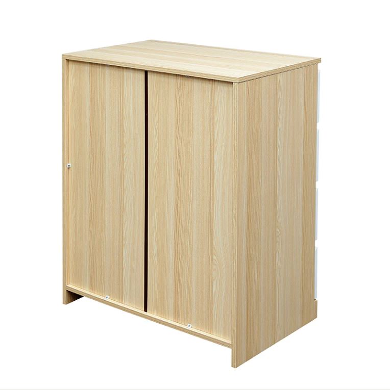Raka White and Natural 4 Drawers Chest Tallboy