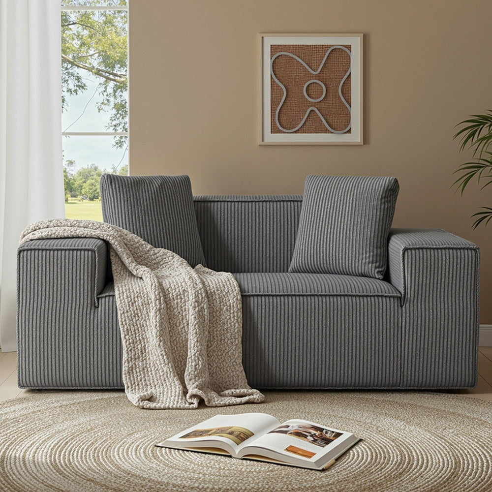 Artiss 2 Seater Sofa Loveseat Sofas Bed Couch No Assembly Corduroy Small Couches Apartement