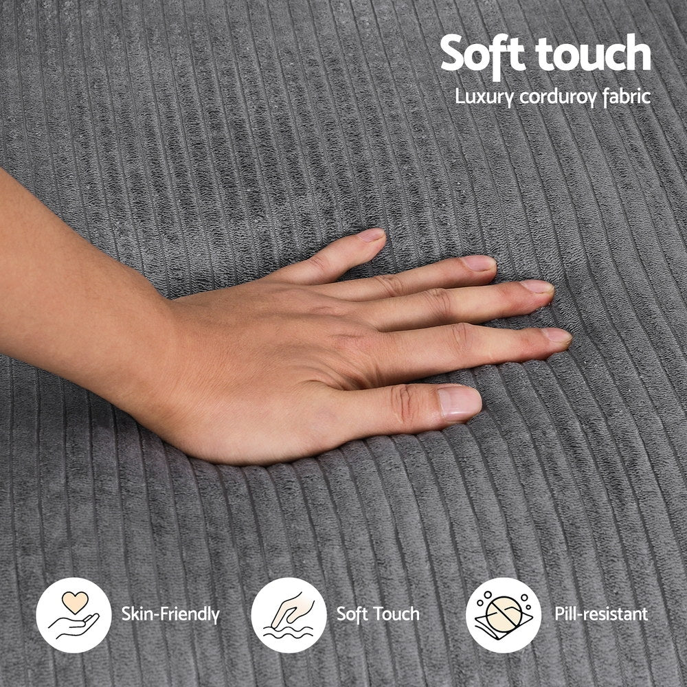 Artiss 2 Seater Sofa Loveseat Sofas Bed Couch No Assembly Corduroy Small Couches Apartement