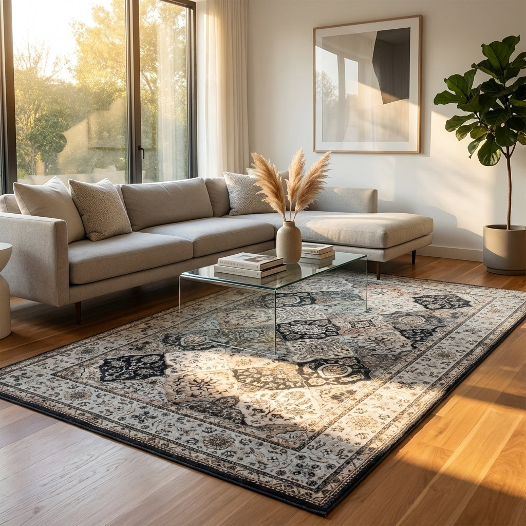 Shilloi Multicolour Washable Carpet Rug