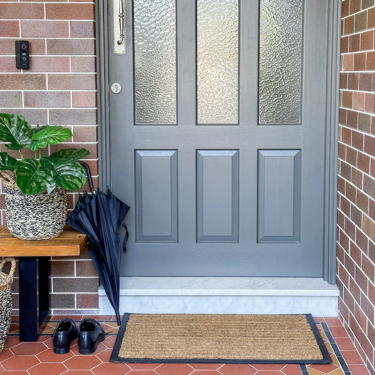 Stripes Rubber Bordered Coir Doormat