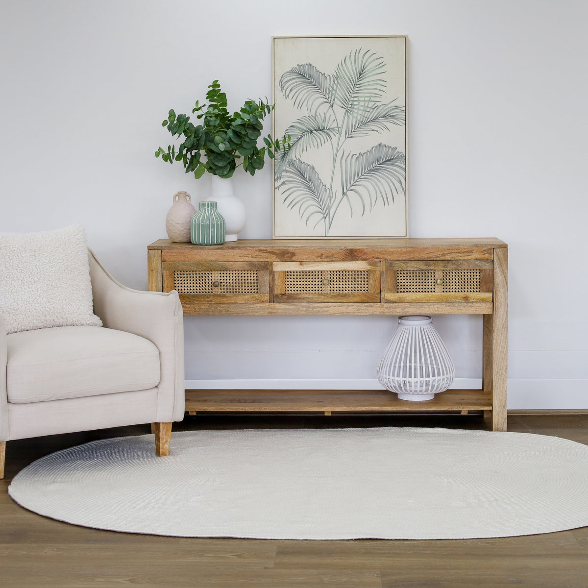 Tula Cream Oval Indoor Outdoor Rug