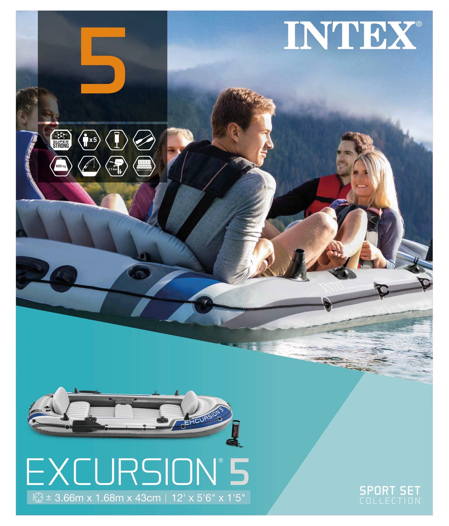 Intex Excursion 5 Boat Set 68325