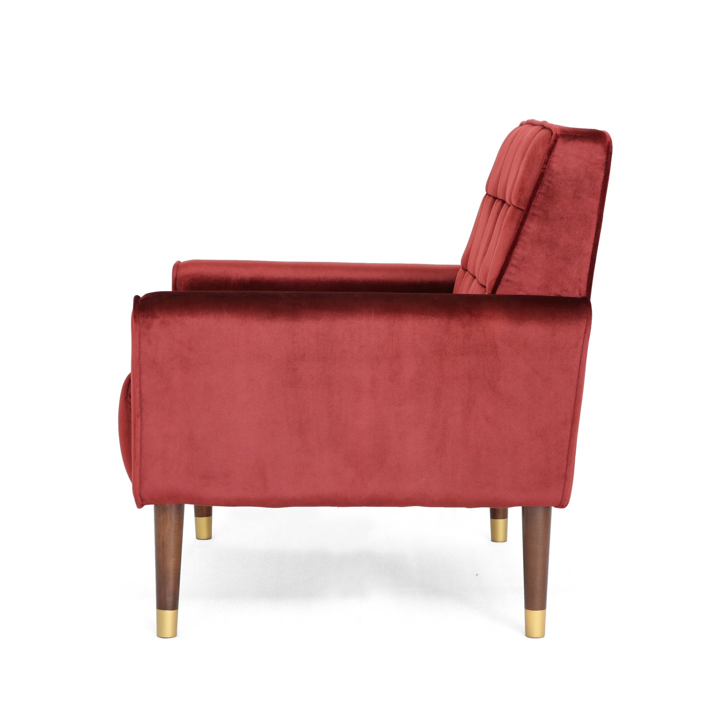 Lewisham Garnet Tufted Velvet Armchair