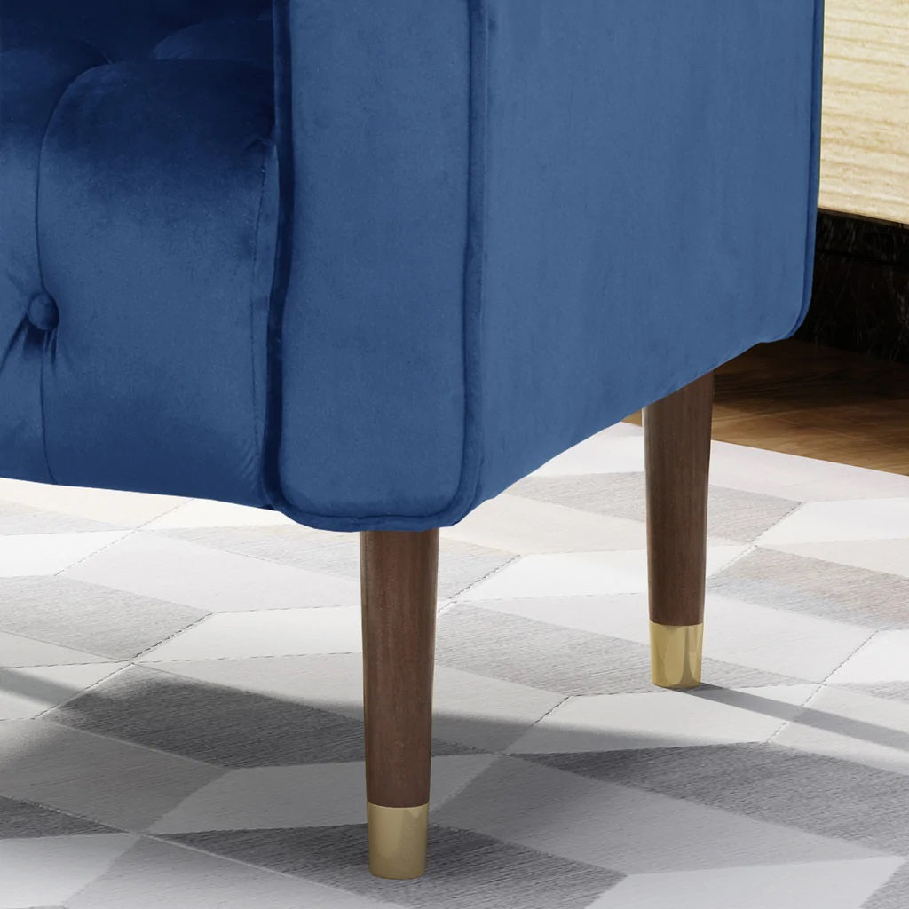 Lewisham Navy Blue Tufted Velvet Armchair