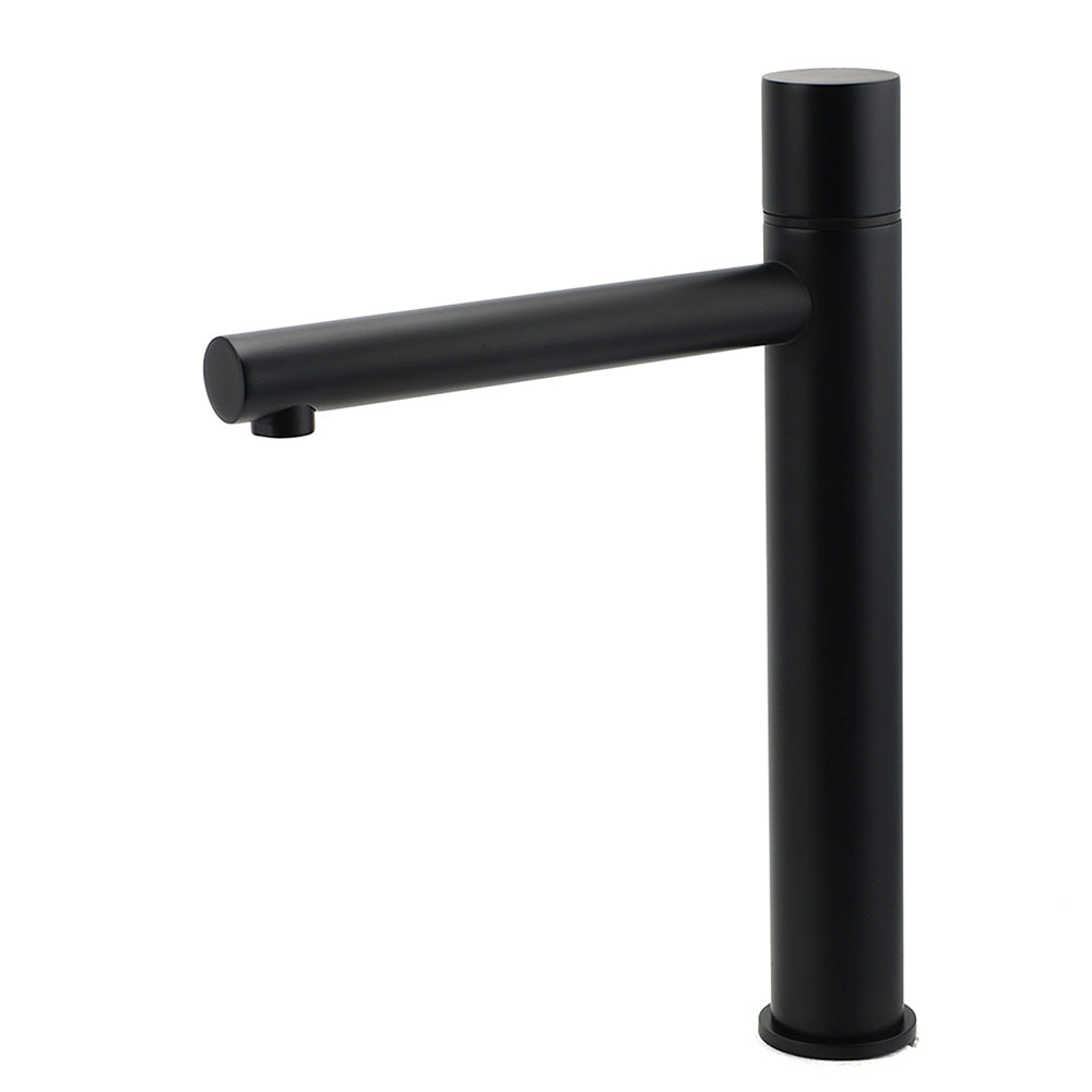 WELS Black 30cm Tall Basin Mixer Vanity Sink Faucet Bubble Tap Laundry 180º Turn