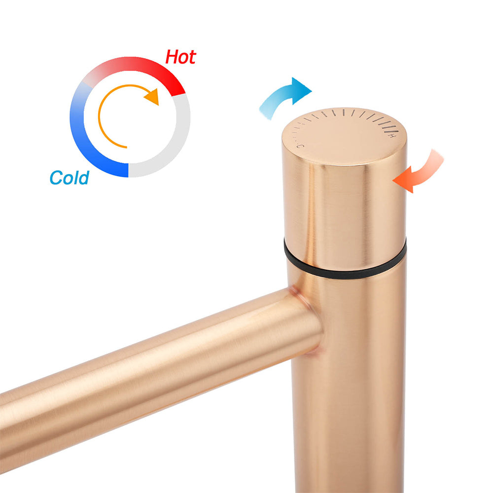 WELS 6L/min Rose Gold Bathroom Basin Mixer Vanity Sink Bubble Faucet Tap Laundry