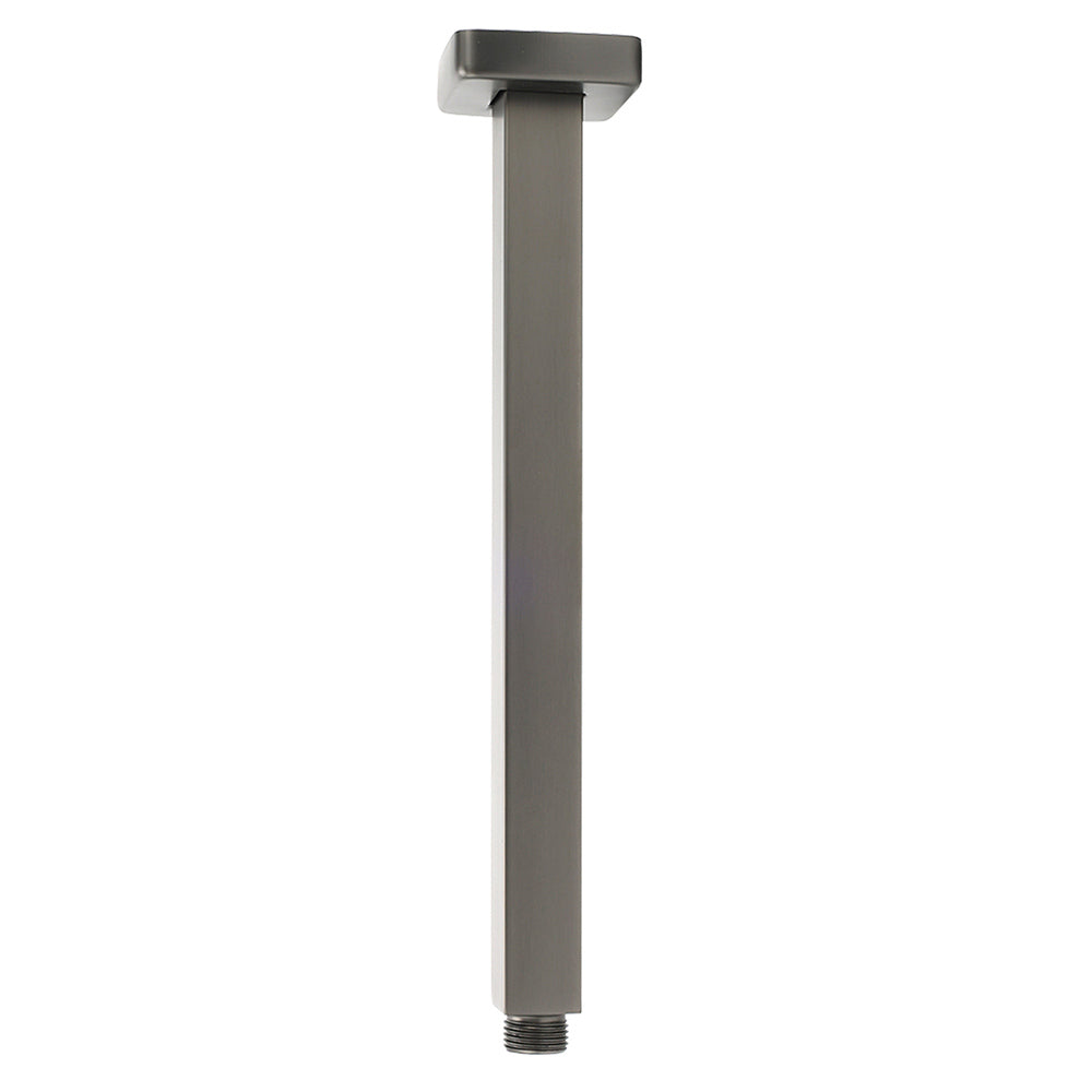 Gun Metal Square 10" Rainfall Shower Head 300mm Ceiling Dropper Arm Bath Set WELS