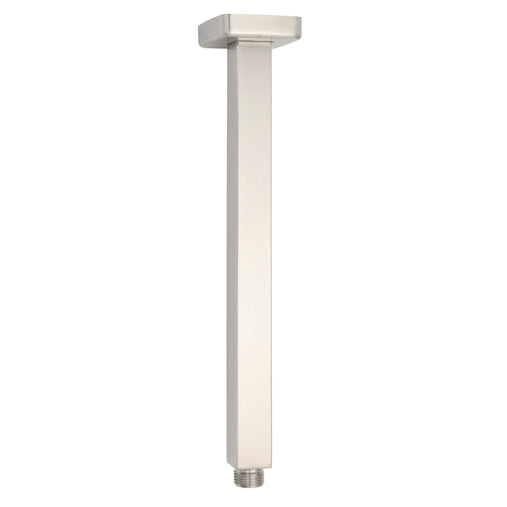 Brushed Nickel Square 8" Rain Shower Head 300mm Brass Ceiling Dropper Arm Set