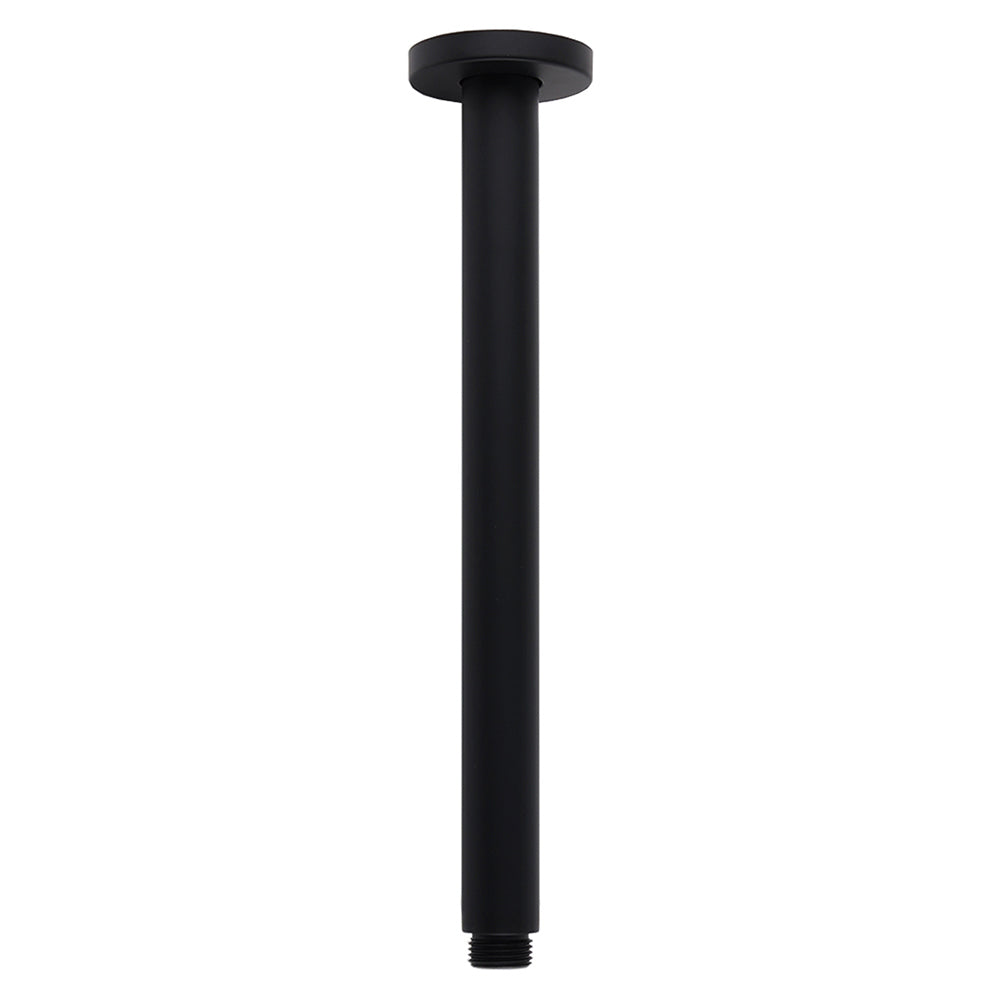 Matt Black Round 16" Extra Large Rain Shower Head 300mm Ceiling Dropper Arm Set