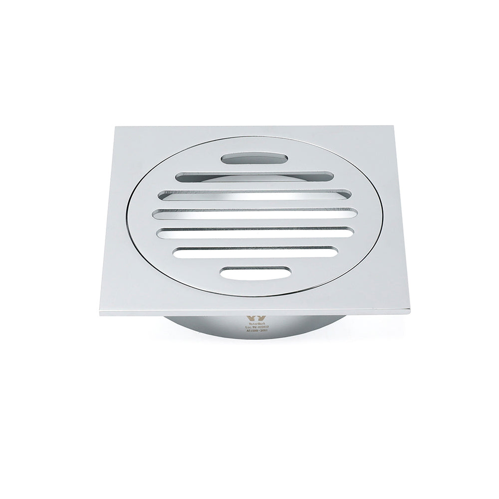 Chrome Stainless Steel 110mm Small Square Shower Grate Floor Drain 95mm Outlet