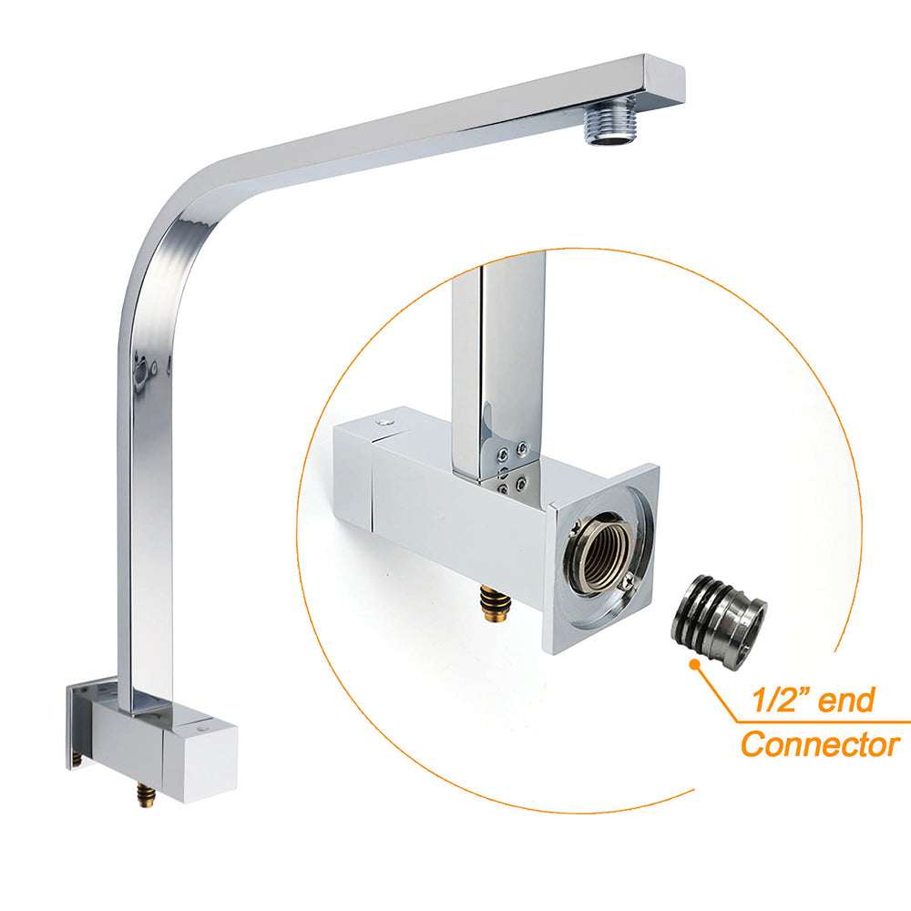 WELS Chrome 8" Twin Square Shower Set Rain Head 3 Modes Handheld Sliding Rail + Taps