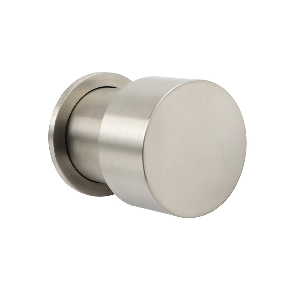 Brushed Nickel Bath Shower Mixer Round 1/4 Knob Hot Cold Tap Cartridge Spindle