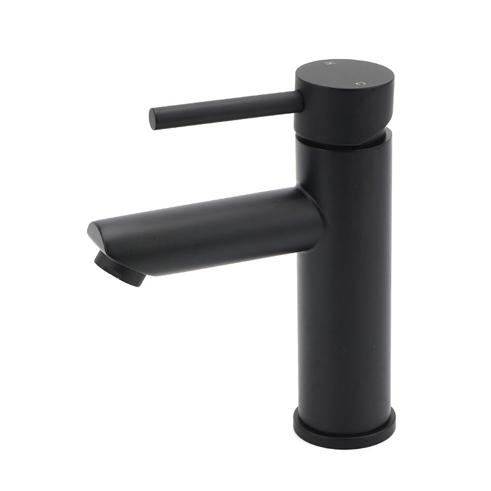 WELS Black 7.5L/min Kitchen Laundry Round Basin Mixer Vanity Sink Faucet Tap Set