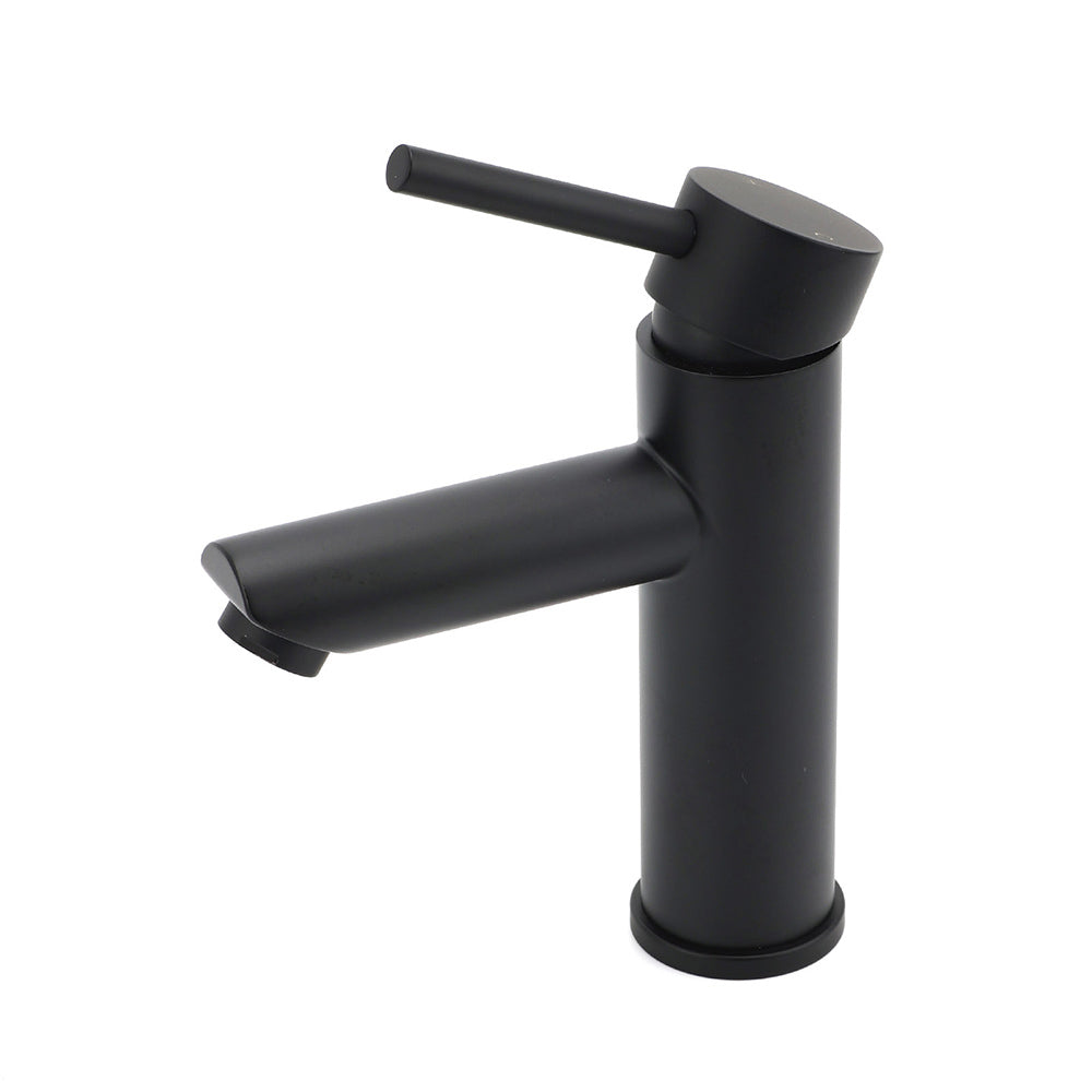 WELS Black 7.5L/min Kitchen Laundry Round Basin Mixer Vanity Sink Faucet Tap Set