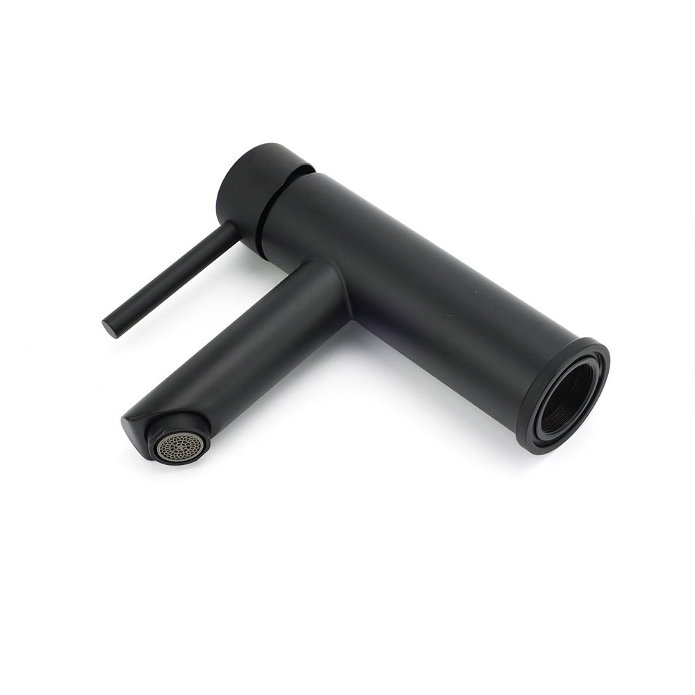 WELS Black 7.5L/min Kitchen Laundry Round Basin Mixer Vanity Sink Faucet Tap Set