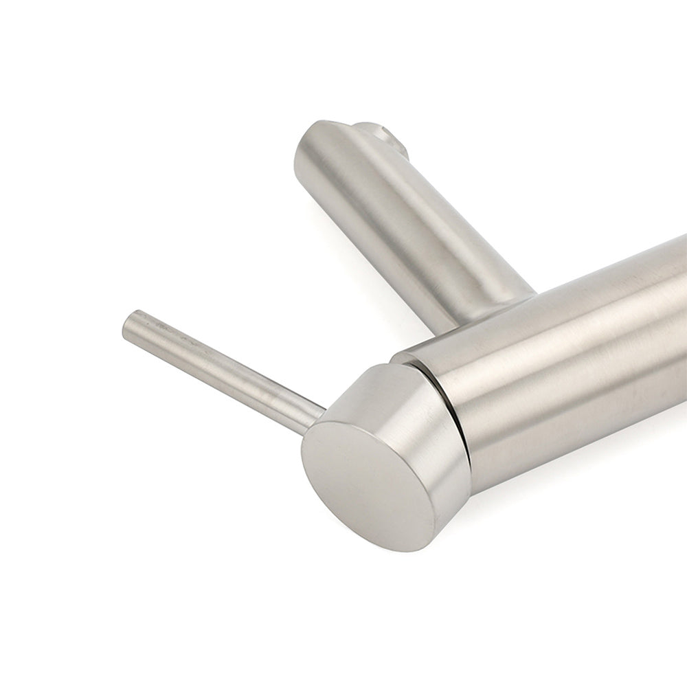 WELS Kitchen Laundry Round Basin Mixer Vanity Sink Faucet Tap Nickel Brushed Set